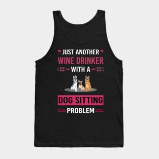 Wine Drinker Dog Sitting Tank Top